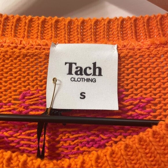 NWT Tach Vera Floral Knit Cardigan Button Front Size Small Orange Pink Y2K - Picture 13 of 16